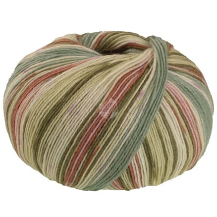 Lana Grossa Meilenweit 100 SETA Giappone Garn 3383 Rosa/Grå Grön/Ecru/Olive/Eggshell/Nougat