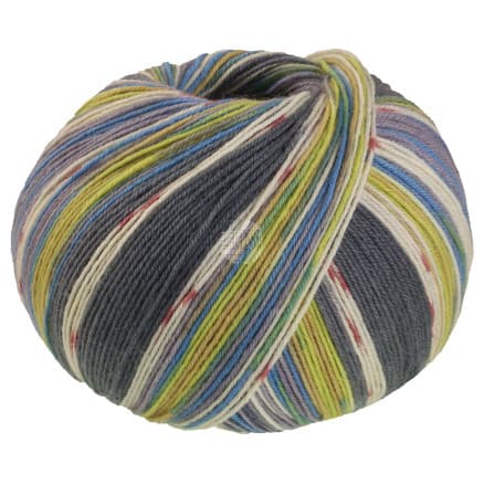 Lana Grossa Meilenweit 100 SETA Giappone Garn 3387 Mörkgrå/Ecru/Terracotta/Lime/Muskygrå/Pistache/Azurblå