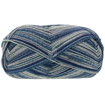 Lana Grossa Meilenweit 100 Denim Mix Garn 4606 Silver/ljus/mörkgrå/grå/nattblå/jeans