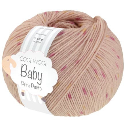 Lana Grossa Cool Wool Baby Garn Print Punto 370 Rosa/Rosa/Gul