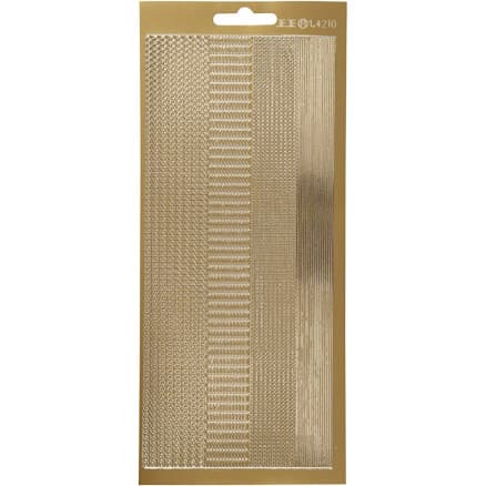 Stickers, bårder, ark 10x23 cm, guld, 1 ark