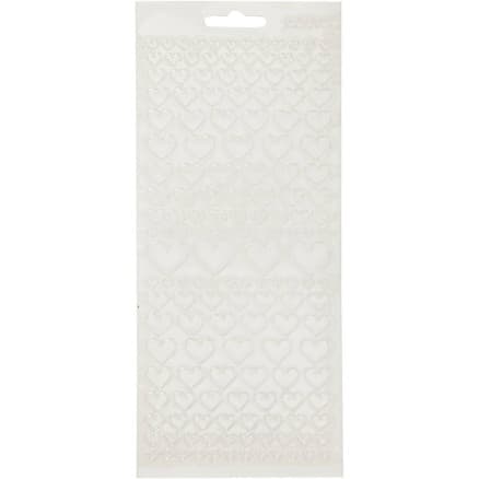 Stickers, hjärtan, ark 10x23 cm, transparent, 1 ark