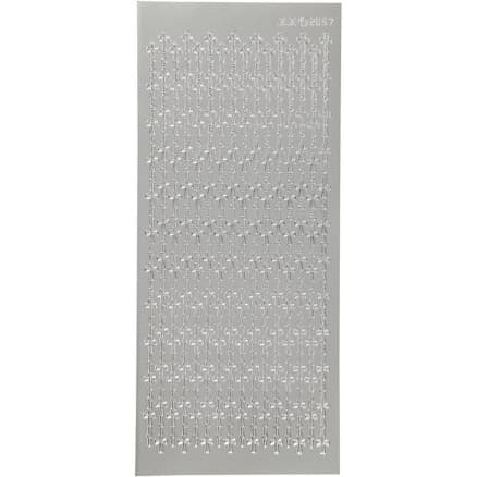 Stickers, kors, ark 10x23 cm, silver, 1 ark