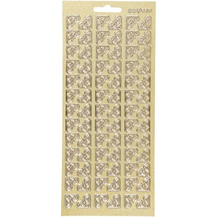 Stickers, hörn, ark 10x23 cm, guld, 1 ark