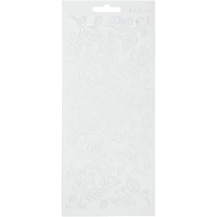 Stickers, blad, ark 10x23 cm, vit, 1 ark