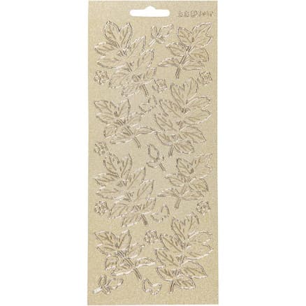 Stickers, blad, ark 10x23 cm, guld, 1 ark