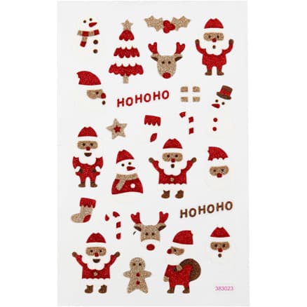 Glitterstickers, jultomte, ark 10x16 cm, 1 ark