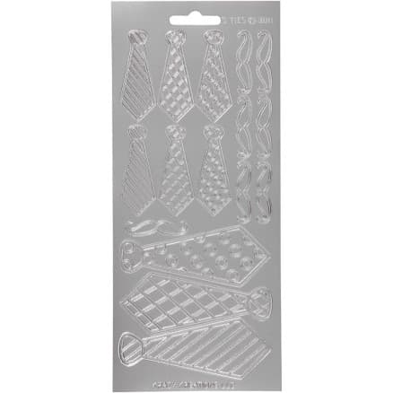 Stickers, slips, ark 10x23 cm, silver, 1 ark