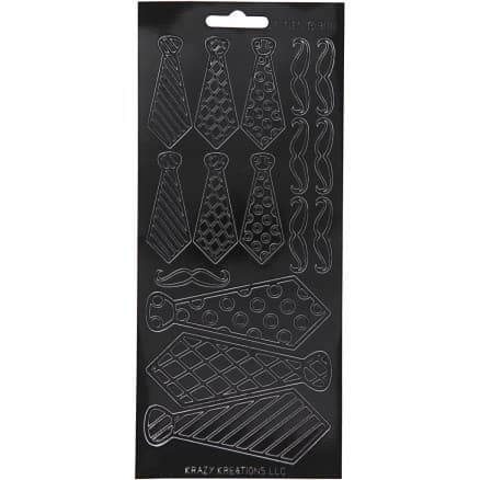 Stickers, slips, ark 10x23 cm, svart, 1 ark