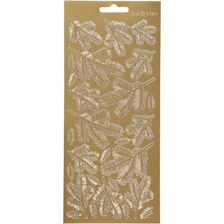 Stickers, kvistar, ark 10x23 cm, guld, 1 ark