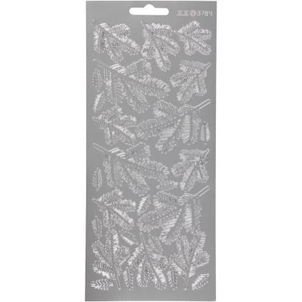 Stickers, kvist, ark 10x23 cm, silver, 1 ark