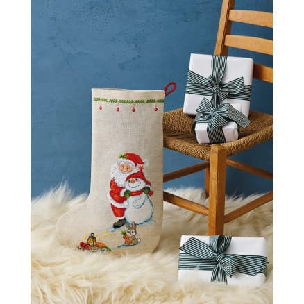 Permin Broderikit Tomte och Sn�gubbe 28x44 cm