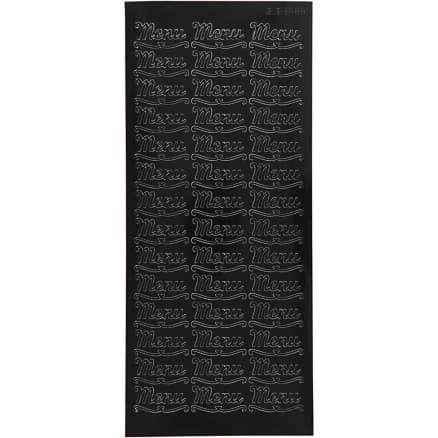 Stickers, menu, ark 10x23 cm, svart, 1 ark