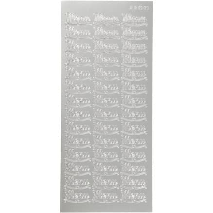 Stickers, menu, ark 10x23 cm, silver, 1 ark