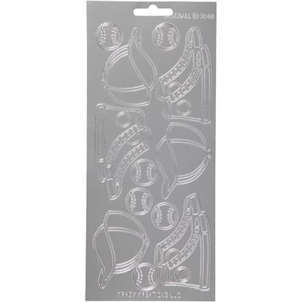 Stickers, sport, ark 10x23 cm, silver, 1 ark