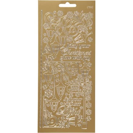 Stickers, lanternor, ark 10x23 cm, guld, 1 ark