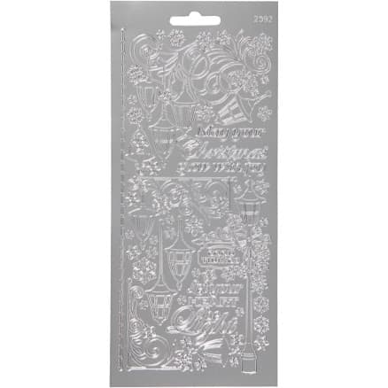 Stickers, lanternor, ark 10x23 cm, silver, 1 ark