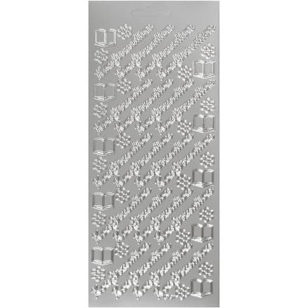 Stickers, konfirmation, silver, 1 ark