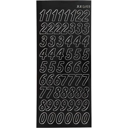 Stickers, stora siffror, ark 10x23 cm, svart, 1 ark
