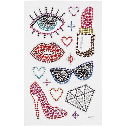 Diamond stickers, redo för fest, ark 10x16 cm, 1 ark