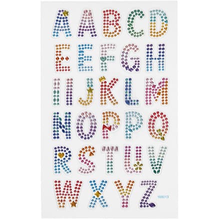 Diamond stickers, alfabetet, ark 10x16 cm, 1 ark