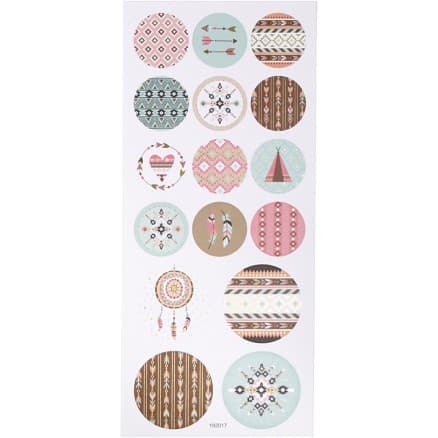 Stickers, indianer, ark 10x23 cm, ca. 16 st., 1 ark