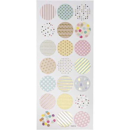 Stickers, pastell, ark 10x23 cm, ca. 21 st., 1 ark