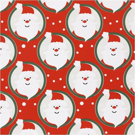 Presentpapper, Jultomte, B: 50 cm, 80 g, röd, 100 m/ 1 rl.