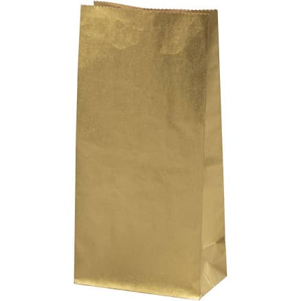 Papperspåsar, H: 22,5 cm, stl. 6,5x11 cm, 50 g, guld, 10 st./ 1 förp.