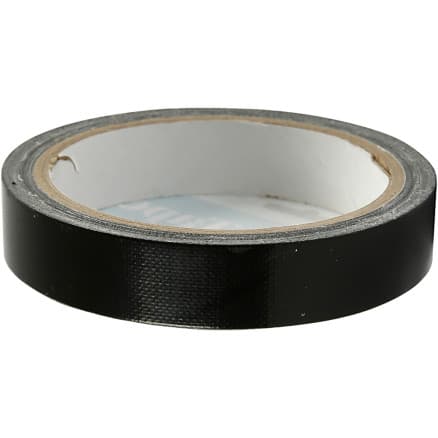 Textiltejp, B: 19 mm, svart, 25 m/ 1 rl.