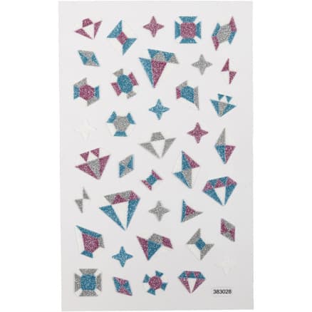 Glitterstickers, diamanter, ark 10x16 cm, 1 ark