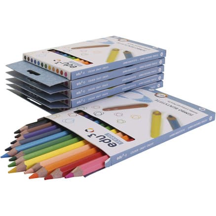 edu Jumbo Färgblyertspennor, tjocklek 10 mm, kärna 5 mm, mixade färger, 6x12 st./ 1 förp.