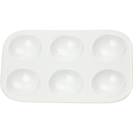 Palett, Rektangulär palett med 6 fack, stl. 13x8,5 cm, vit, 1 st.
