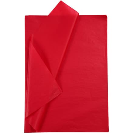 Silkespapper, ark 50x70 cm, 17 g, rött, 10 ark/1 frp.