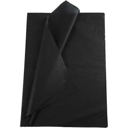 Silkespapper, ark 50x70 cm, 17 g, svart, 10 ark/ 1 förp.