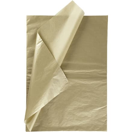Silkespapper, ark 50x70 cm, 17 g, guld, 6 ark/ 1 förp.