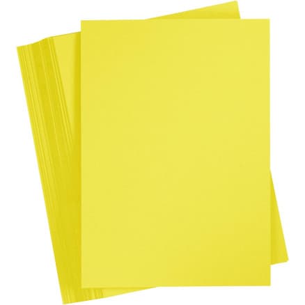 Kartongpapper, A5, 180 g, solgul, 100 ark/ 1 förp.