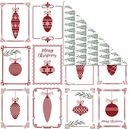 Designpapper, julkulor och julgran, ark 30,5x30,5 cm, 180 g, 5 ark/ 1 förp.