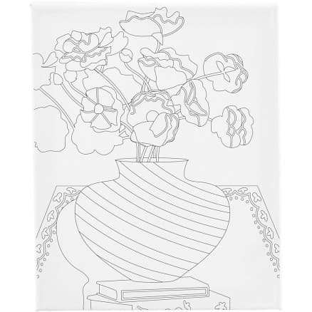 Canvas / Målarduk med tryck, Bukett i vas, D: 1,6 cm, storlek 24x30 cm, 360 g, 1 st.