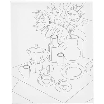 Canvas / Målarduk med tryck, Morning table, D: 1,6 cm, storlek 24x30 cm, 360 g, 1 st.