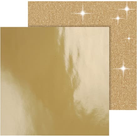 Designpapper, ark 30,5x30,5 cm, 120+128 g, guld, 2 ark/ 1 förp.