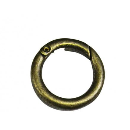 Karbinring/Karbinhake Rund Antik Mässing 16mm - 1 st.