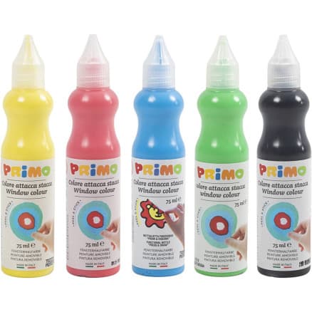 Fönsterfärg, mixade färger, 5x75 ml/ 1 förp.