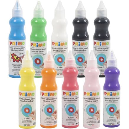 Fönsterfärg, mixade färger, 750 ml, 10x75 ml/ 1 förp.