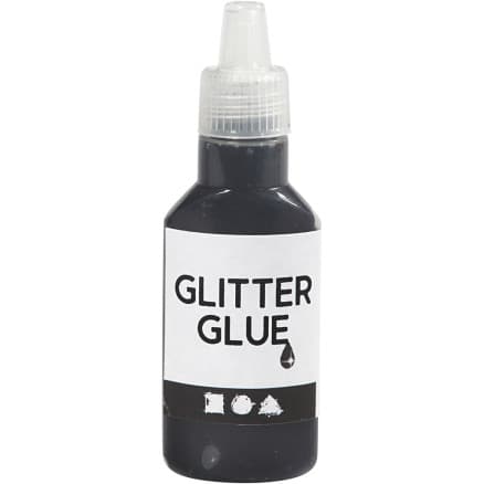 Glitterlim, svart, 25 ml/ 1 flaska