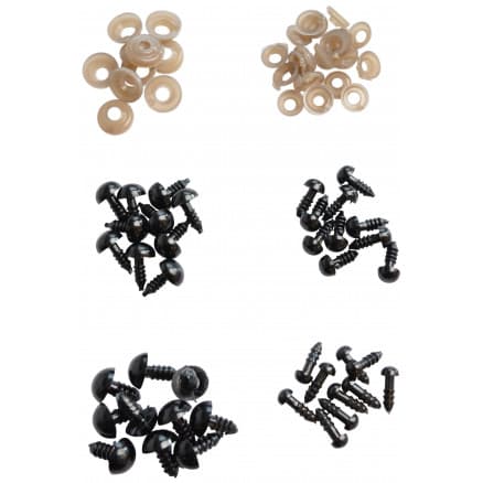 Infinity Hearts S�kerhets�gon / Amigurumi�gon Svart 6-12mm - 20 upps�ttningar