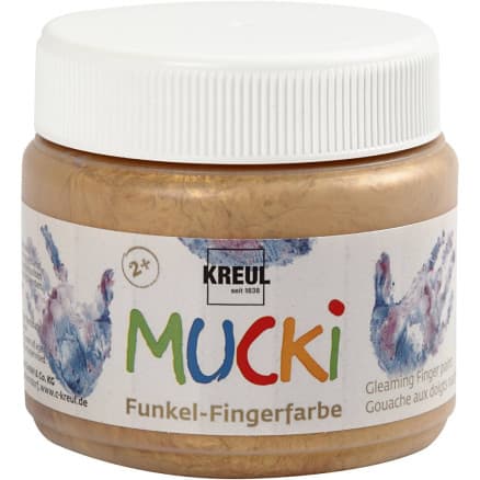 Mucki Fingerfärg, metallguld, 150 ml/ 1 burk