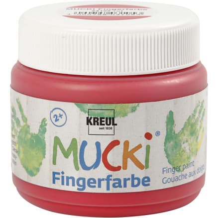 Mucki Fingerfärg, röd, 150 ml/ 1 burk