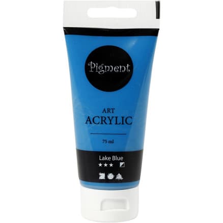 Akrylfärg, halvblank, semi opaque, lake blue, 75 ml/ 1 flaska
