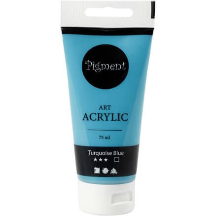 Akrylfärg, halvblank, täckande, turquoise blue, 75 ml/ 1 flaska